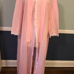 Vintage Christian Dior Lace and Sheer-Botton Down Robe-szM